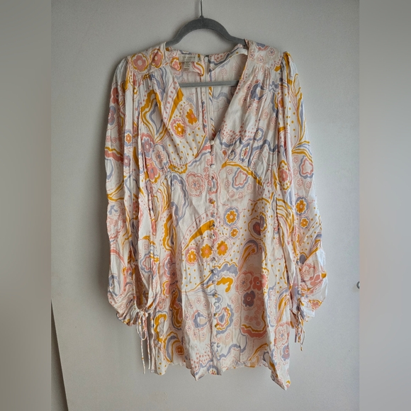 $295 TED BAKER Thelia Paisley Print Exaggerated Sleeve Mini Dress Size 2 - Picture 13 of 13